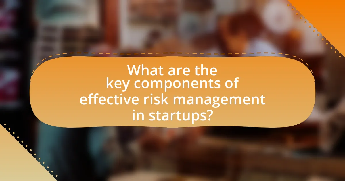 What are the key components of effective risk management in startups?